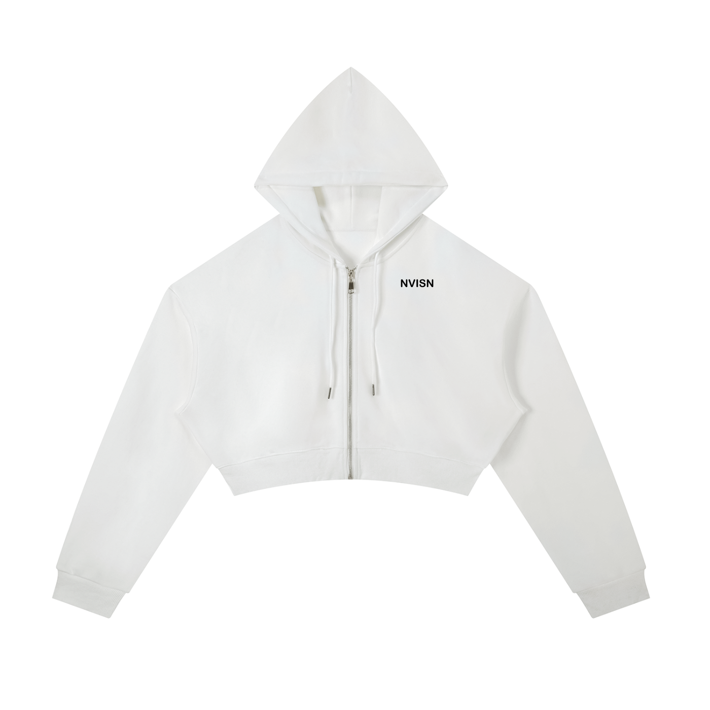 Essential NVISN Cropped Zip-Up Hoodie Light Colors