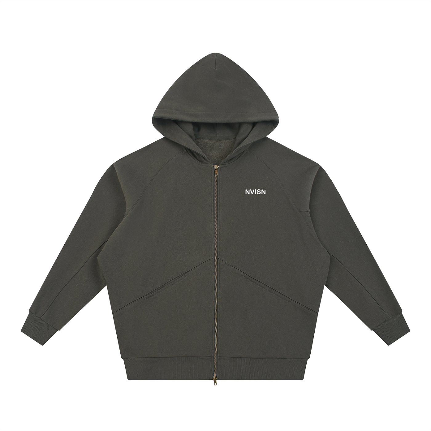 Dolman Sleeve Zip-Through Fleece  Hoodie