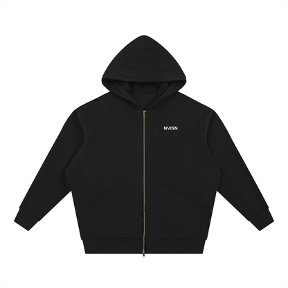 Dolman Sleeve Zip-Through Fleece  Hoodie