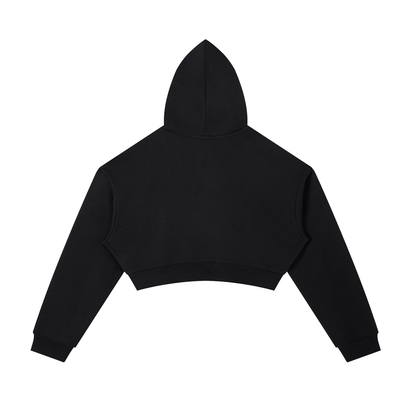 Essential NVISN Cropped Zip-Up Hoodie Dark Colors