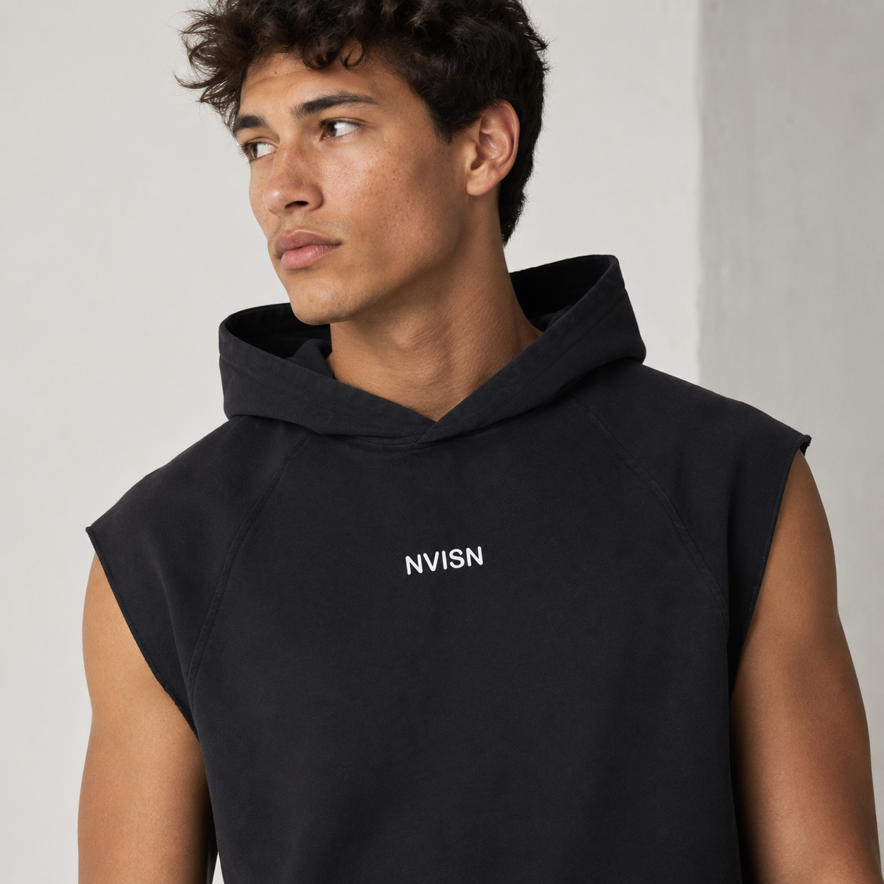 Snow Washed Sleeveless Hoodie