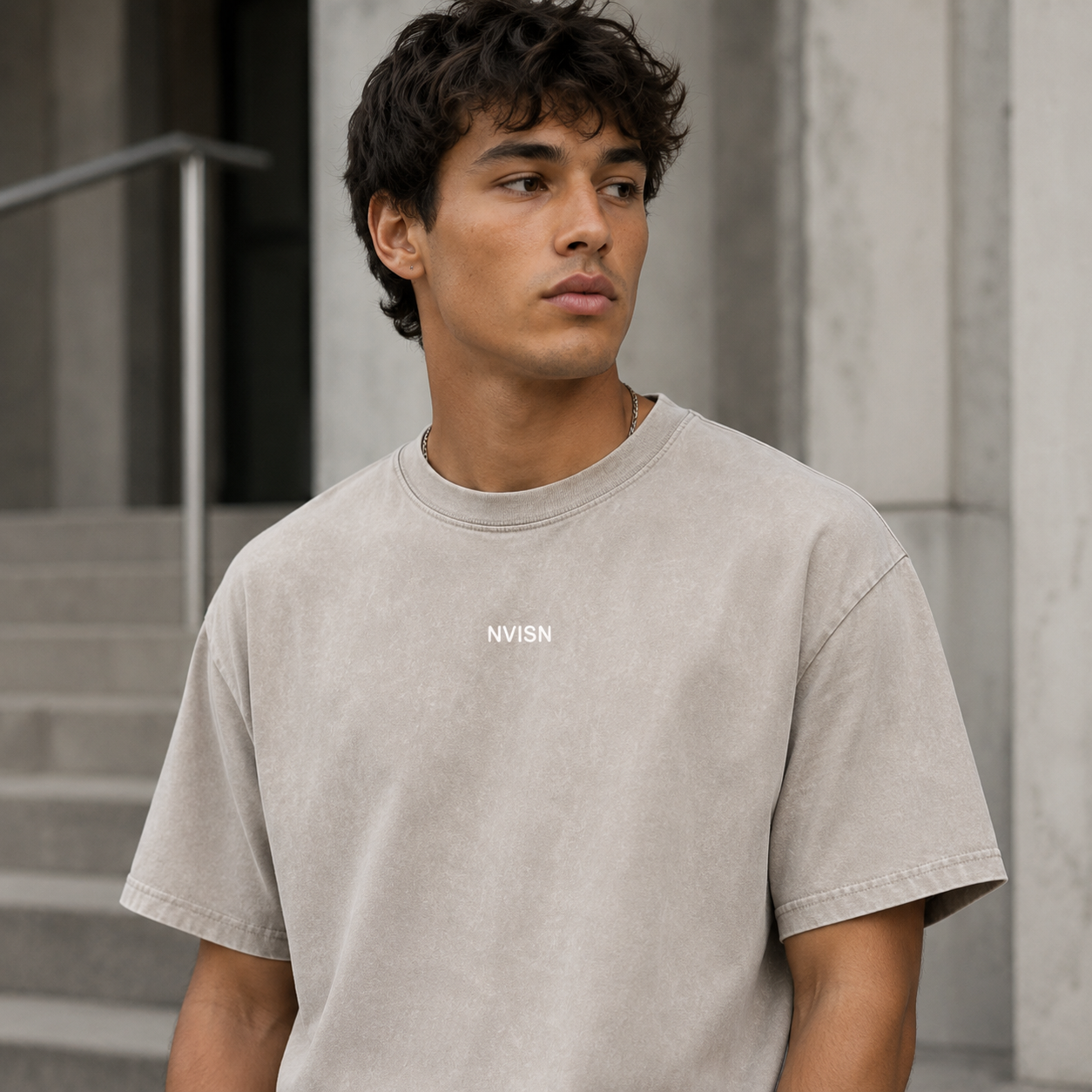 Snow Washed Oversized Cotton T-Shirt