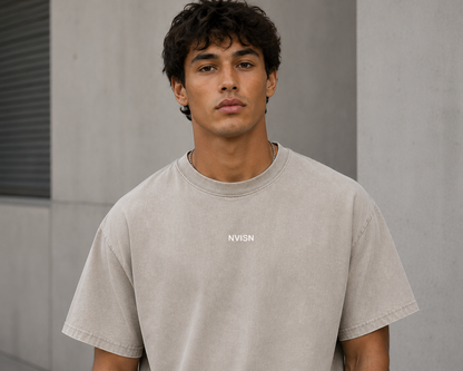 Snow Washed Oversized Cotton T-Shirt