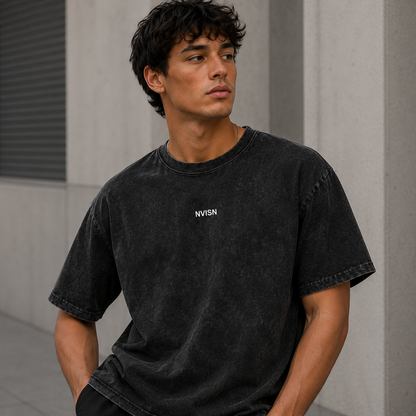 Snow Washed Oversized Cotton T-Shirt