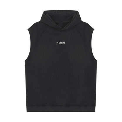 Snow Washed Sleeveless Hoodie