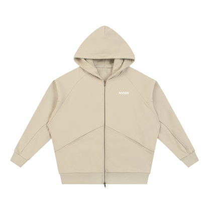 Dolman Sleeve Zip-Through Fleece  Hoodie