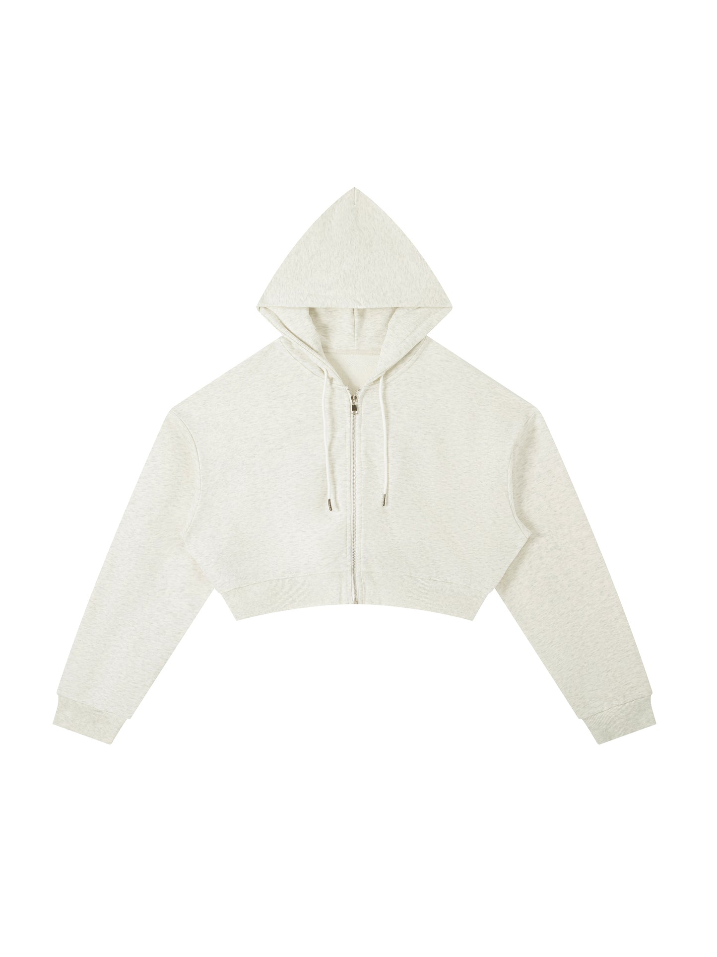 Essential NVISN Cropped Zip-Up Hoodie Light Colors
