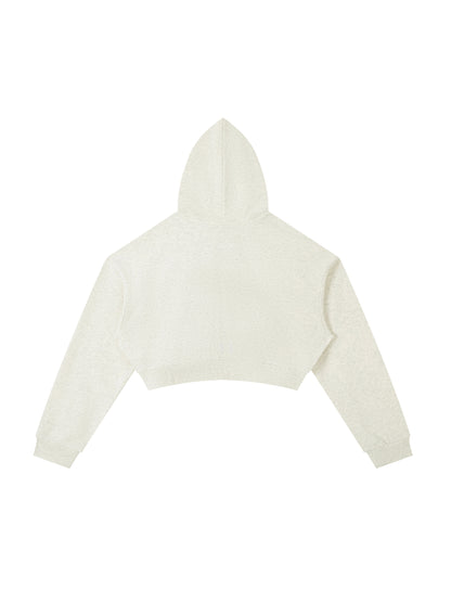Essential NVISN Cropped Zip-Up Hoodie Light Colors