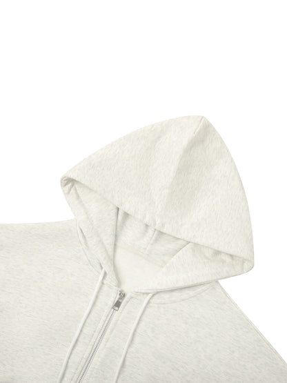 Essential NVISN Cropped Zip-Up Hoodie Dark Colors