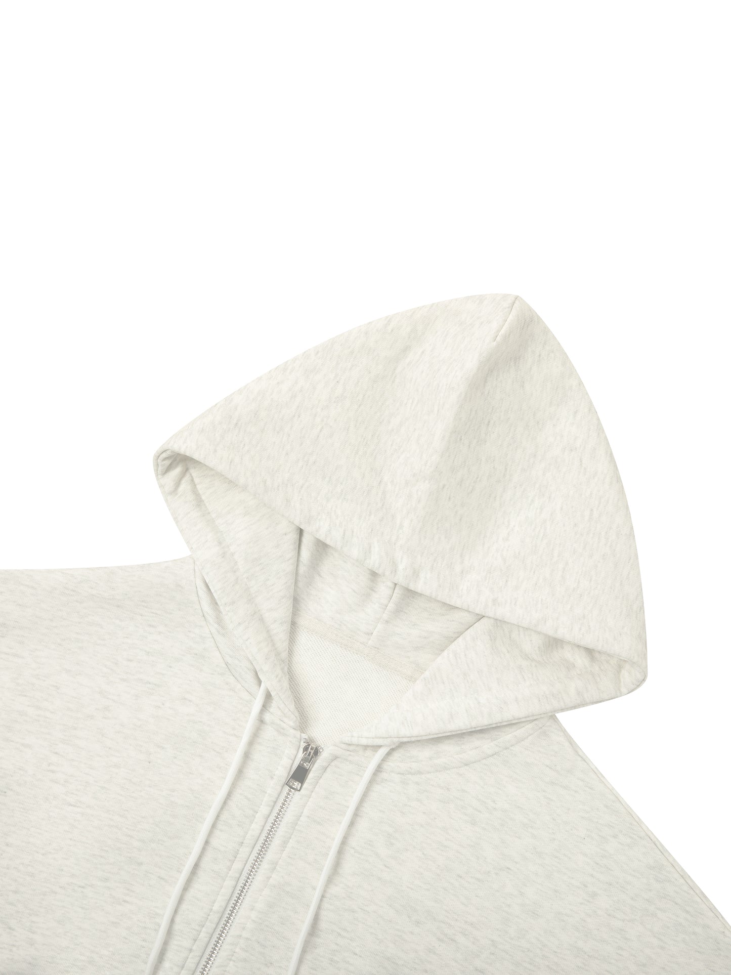 Essential NVISN Cropped Zip-Up Hoodie Light Colors
