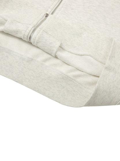 Essential NVISN Cropped Zip-Up Hoodie Light Colors